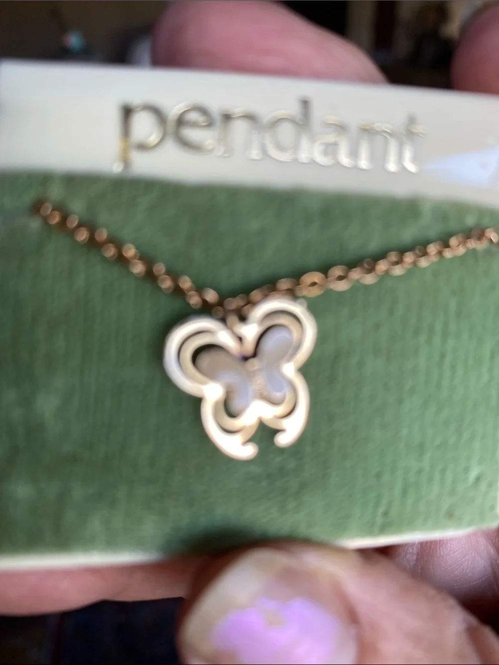 kate spade White Butterfly Pendant Necklace with Gold-Tone Chain